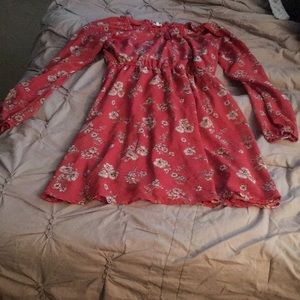 Pink floral long sleeve dress! medium! Maurices.